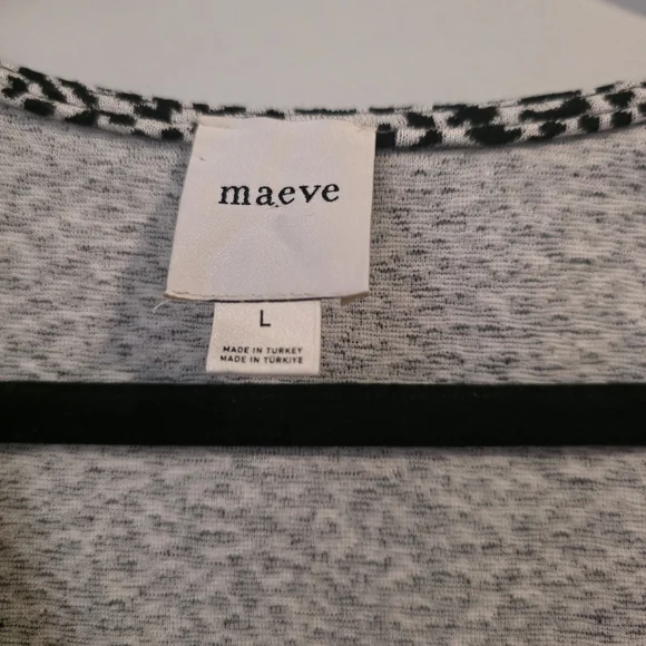 Maeve Black and White Leopard Peplum Blouse - Picture 4 of 8